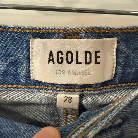 Agolde Light Blue Straight Leg Jeans - Picture 4 of 10